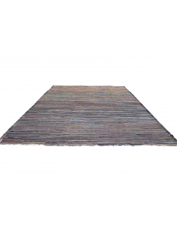 Striped Multicolor Modern Wool Rug - 9` 4″ x 12` 8″