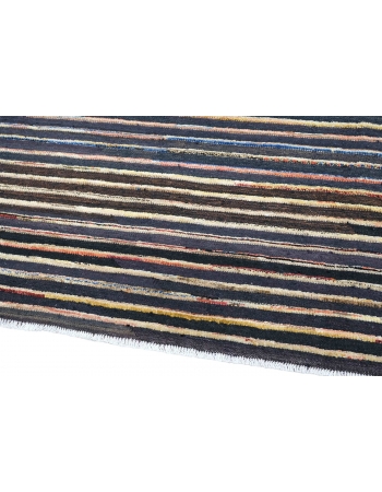 Striped Multicolor Modern Wool Rug - 9` 4″ x 12` 8″