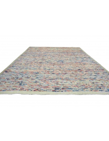 Modern Multicolor Handknotted Wool Rug - 10` x 13`