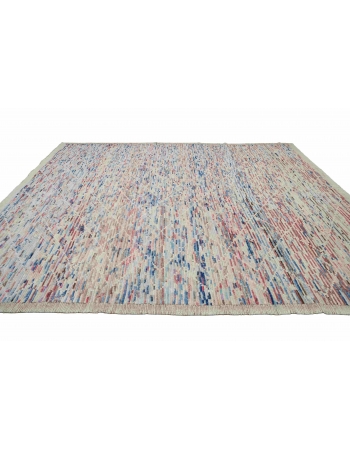Modern Multicolor Handknotted Wool Rug - 10` x 13`