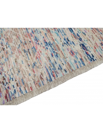 Modern Multicolor Handknotted Wool Rug - 10` x 13`