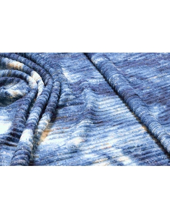 Blue Modern Hand Knotted Wool Rug - 6` 8″ x 10`