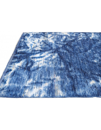 Blue Modern Hand Knotted Wool Rug - 6` 8″ x 10`