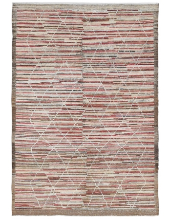 Unique Modern Hand Knotted Wool Rug - 5` 7″ x 8` 1″