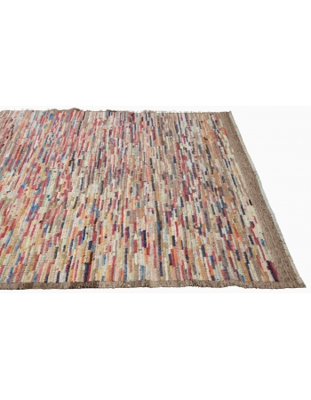 Modern Multicolor Handknotted Wool Rug - 5` 6″ x 8` 6″