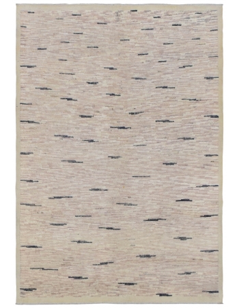 Pink & Black Modern Hand Knotted Rug - 6' 3" x 9'
