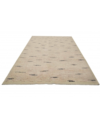 Pink & Black Modern Hand Knotted Rug - 6` 3″ x 9`