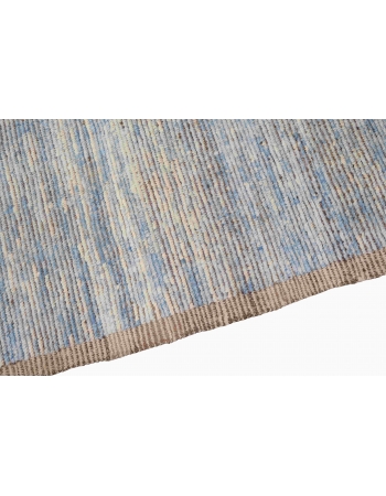 Blue Modern Hand Knotted Wool Rug - 5` 10″ x 8` 2″
