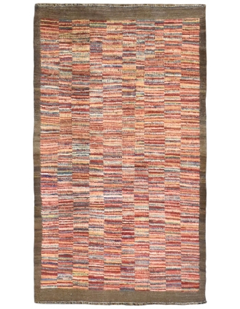 Multi & Red Modern Wool Rug - 4` x 6` 7″