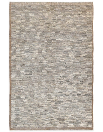 Brown & Grey Modern Wool Rug - 5' 5" x 8' 4"