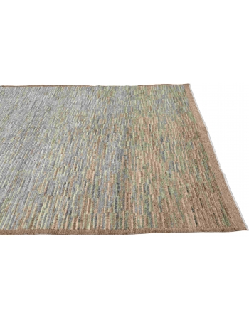 Brown & Grey Modern Wool Rug - 5` 5″ x 8` 4″