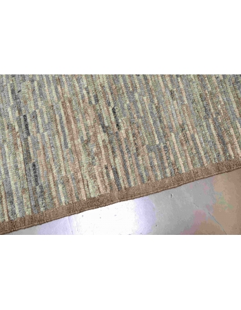 Brown & Grey Modern Wool Rug - 5` 5″ x 8` 4″