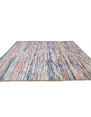 Modern Multicolor Handknotted Wool Rug - 9` 1″ x 11` 4″