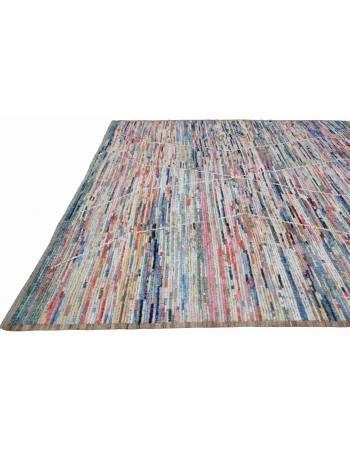 Modern Multicolor Handknotted Wool Rug - 9` 1″ x 11` 4″