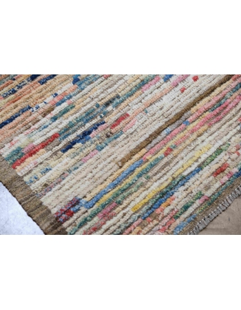 Modern Multicolor Handknotted Wool Rug - 9` 1″ x 11` 4″