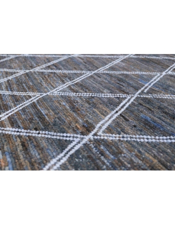 Blue & Black Modern Wool Rug - 8` 1″ x 10`