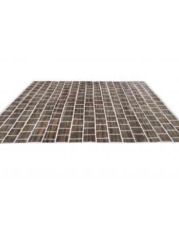 Natural & Brown Hand Knotted Wool Rug - 8` x 11` 8″