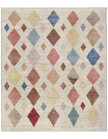 Large Multicolor Modern Wool Rug - 12` x 14`