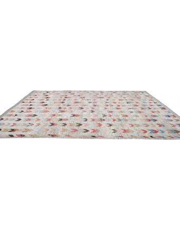 Modern Multicolor Hand Knotted Wool Rug - 13` 3″ x 14`