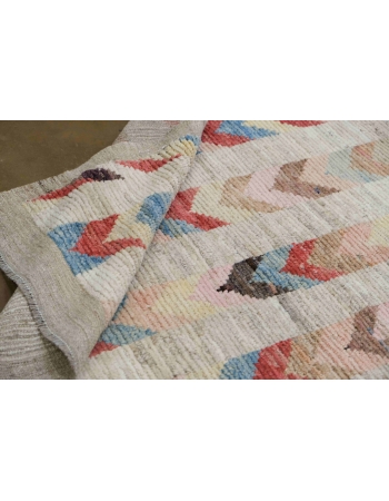 Modern Multicolor Hand Knotted Wool Rug - 13` 3″ x 14`