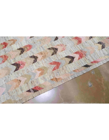 Modern Multicolor Hand Knotted Wool Rug - 13` 3″ x 14`