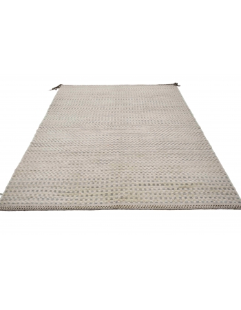 Blue & Green Modern Wool Rug - 6` x 9` 3″