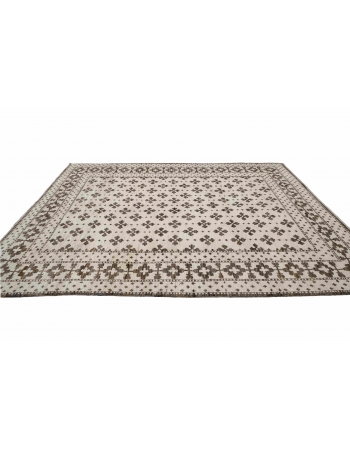 Natural & Brown Hand Knotted Wool Rug - 10` 8″ x 13` 8″