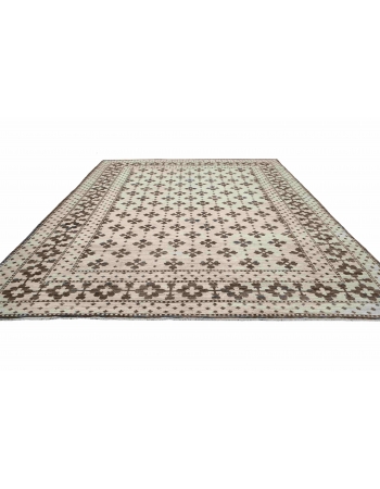 Natural & Brown Hand Knotted Wool Rug - 10` 8″ x 13` 8″