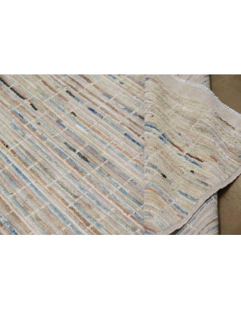 Blue & Cream Modern Wool Rug - 6` 7″ x 10`