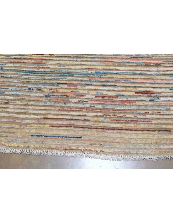 Modern Multicolor Hand Knotted Wool Rug - 6` 9″ x 9` 7″