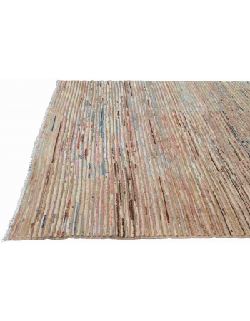 Modern Multicolor Hand Knotted Wool Rug - 6` 9″ x 9` 7″