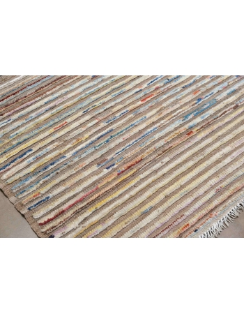 Modern Multicolor Hand Knotted Wool Rug - 6` 9″ x 9` 7″