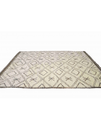 Brown & Natural Modern Wool Rug - 6` 1″ x 8` 8″