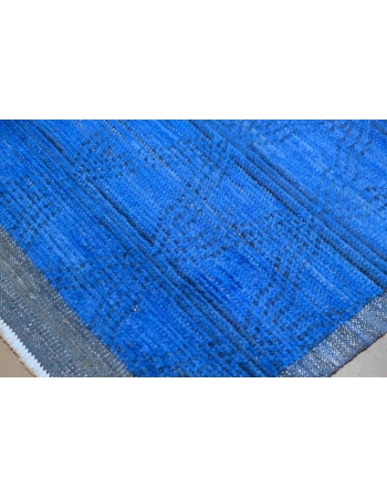Blue Hand Knotted Modern Wool Rug - 8` x 9` 5″