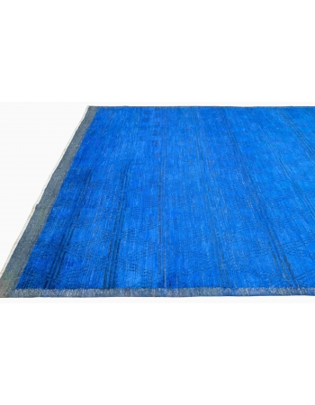 Blue Hand Knotted Modern Wool Rug - 8` x 9` 5″