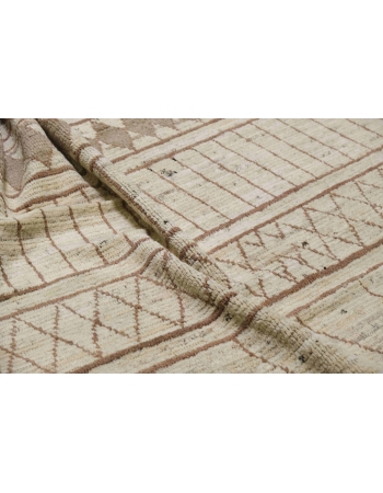 Neutral & Brown Modern Wool Rug - 9` 2″ x 11` 7″