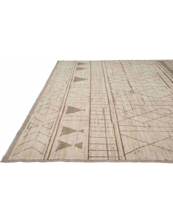 Neutral & Brown Modern Wool Rug - 9` 2″ x 11` 7″