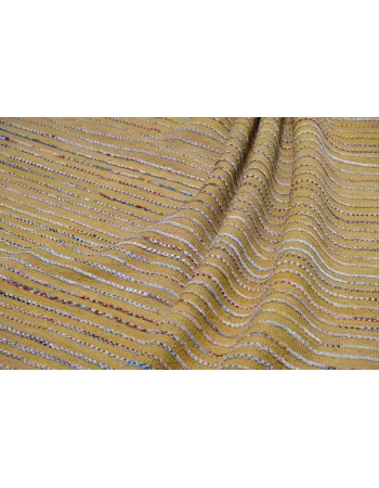 Gold Modern Hand Knotted Wool Rug - 6` 10″ x 9` 7″