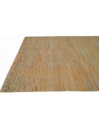 Gold Modern Hand Knotted Wool Rug - 6` 10″ x 9` 7″