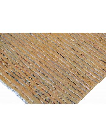 Gold Modern Hand Knotted Wool Rug - 6` 10″ x 9` 7″