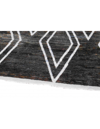 Blue & Brown Modern Wool Rug - 9` x 12` 2″