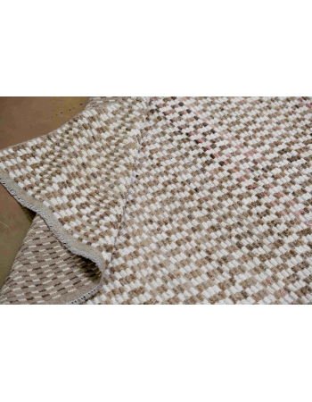 Brown & Off White Modern Wool Rug - 9` 4″ x 12` 2″