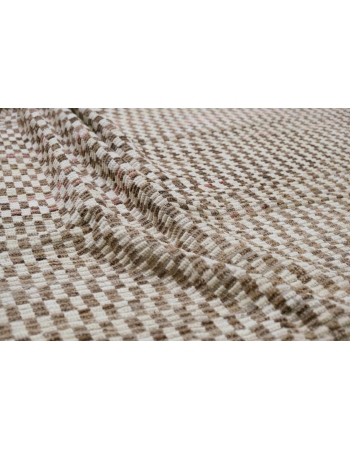 Brown & Off White Modern Wool Rug - 9` 4″ x 12` 2″