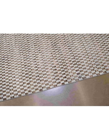 Brown & Off White Modern Wool Rug - 9` 4″ x 12` 2″