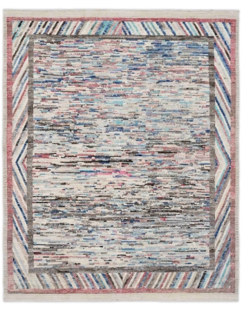 Multicolor Modern Wool Rug - 9' 8" x 12'