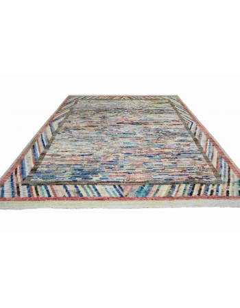 Multicolor Modern Wool Rug - 9` 8″ x 12`