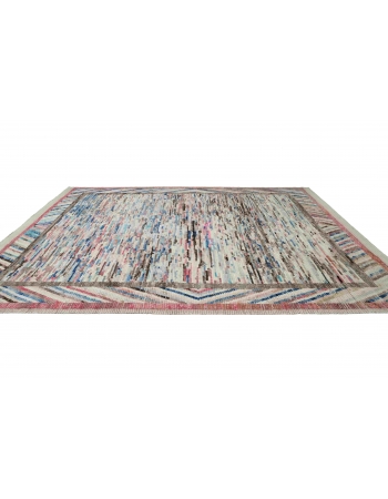 Multicolor Modern Wool Rug - 9` 8″ x 12`