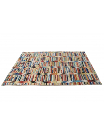 Colorful Small Modern Wool Rug - 3` 10″ x 5` 7″