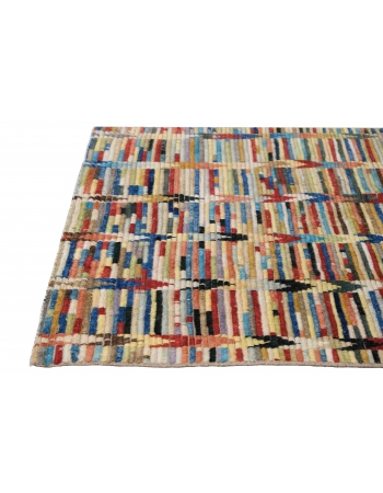 Colorful Small Modern Wool Rug - 3` 10″ x 5` 7″