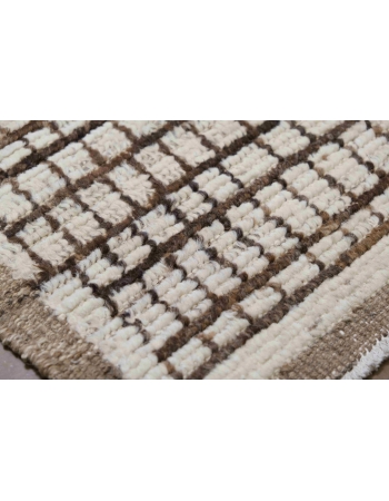 Brown & Neutral Modern Wool Rug - 4` x 5` 3″